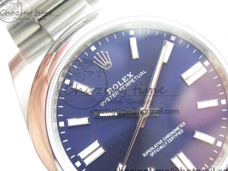 EWF 41mm Oyster Deep on Blue A3230 Perpetual Edition SS Best Dial Bracelet 124300 0226